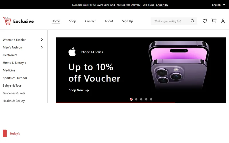Exclusive website home page