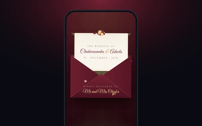 AdeEmeka Wedding Invitation website home page